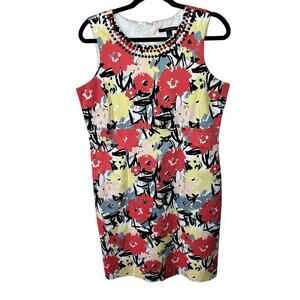 Chadwicks Floral Sleeveless Sheath Knee Length Dress Women's Size 12